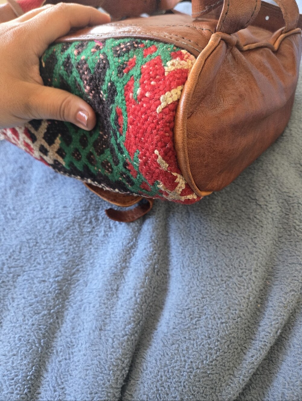 Handmade Morrocan Leather Backpack - Picture 7 of 15